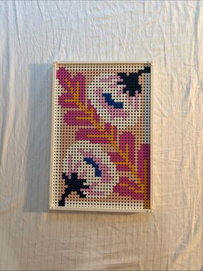 Lego Floral Mosaic Panel - Pink, White, Blue, Yellow & Black